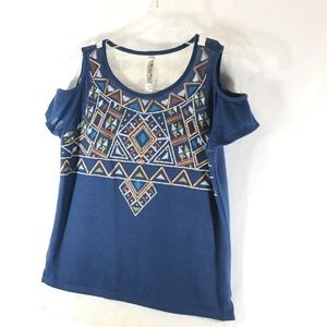 Girls XL Tank Top open shoulder texture geometric